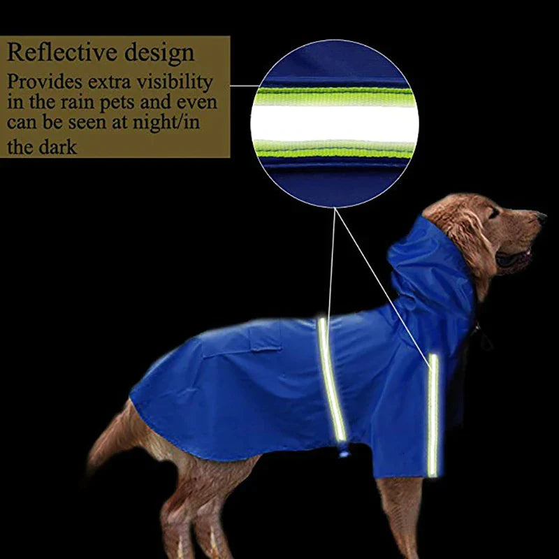 PU Leather Hooded Dog Raincoat