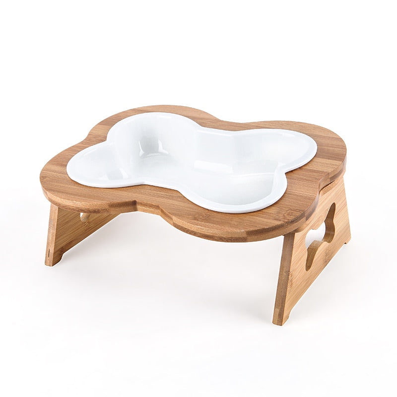 Ceramic Bone Shape Dog Eating Bowl