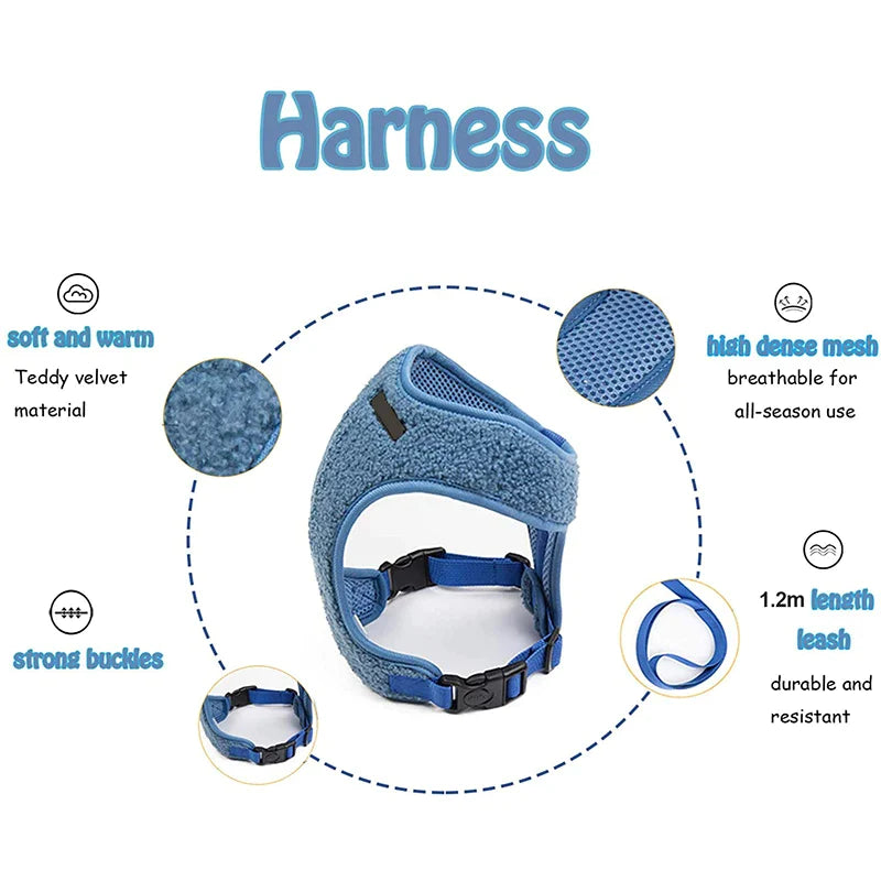Breathable Fleece Dog Harness Set