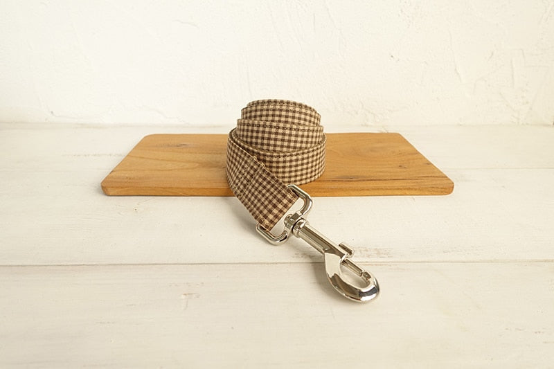 THE COFFEE Plaid Dog Collar