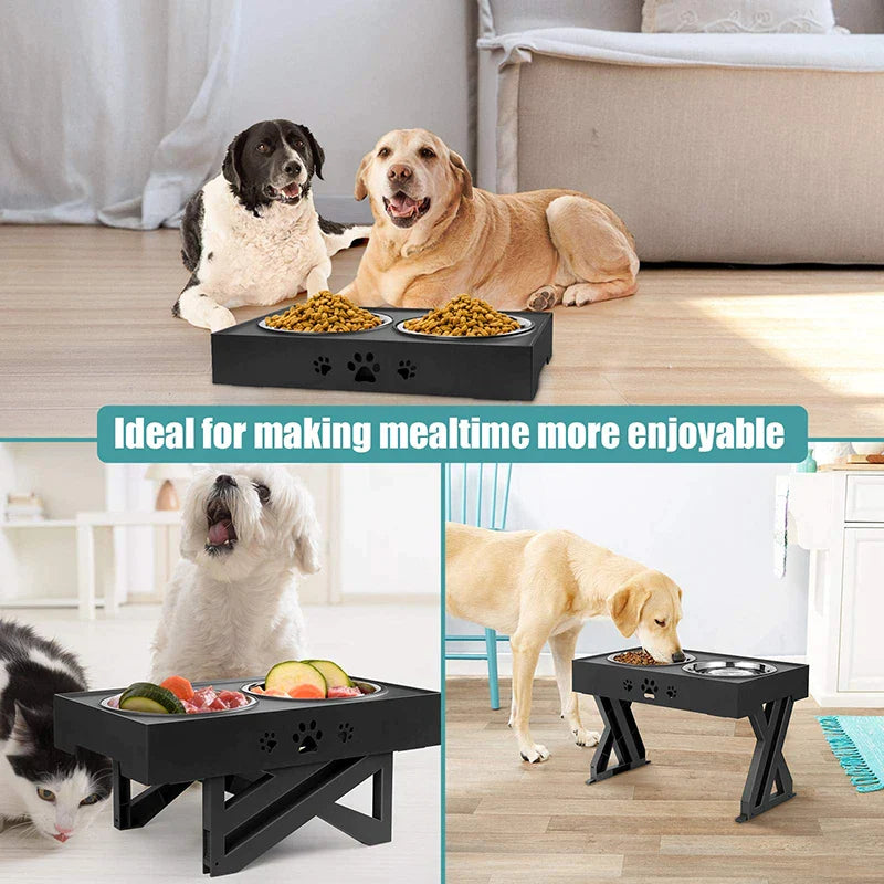 Adjustable 3-height Elevated Dog Feeder