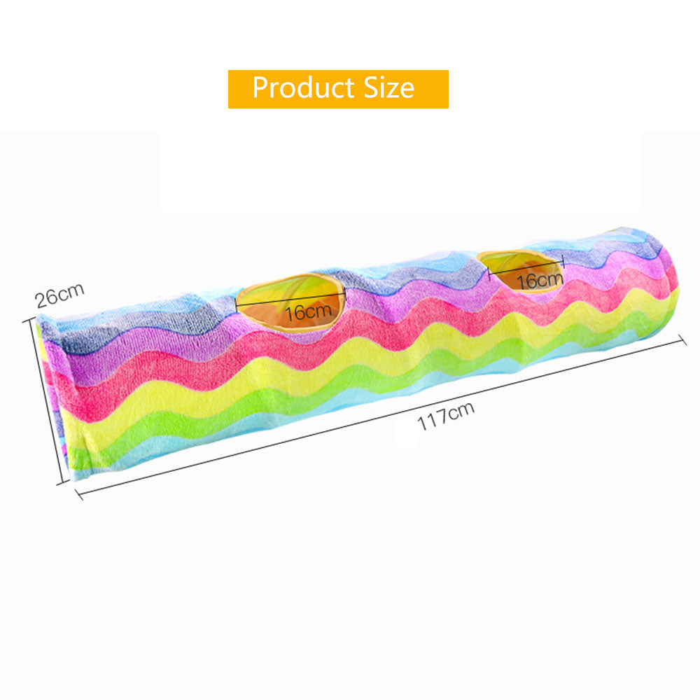 Foldable Rainbow Cat Tunnel