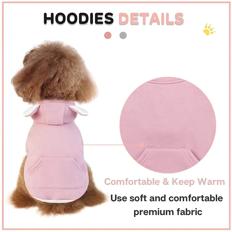 Bunny Ear Small Dog Hooded Sweatshirt