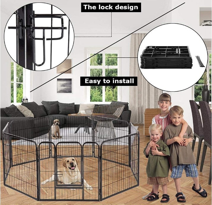 High Quality 8 Pcs Foldable Pet Playpen