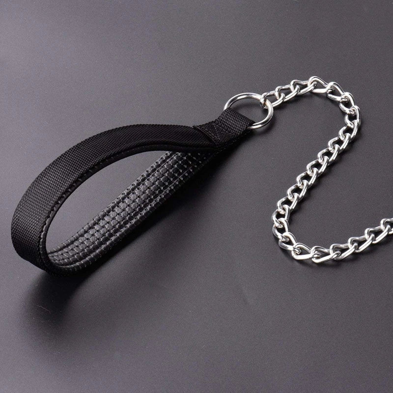 PU Leather Handle Metal Dog Leash