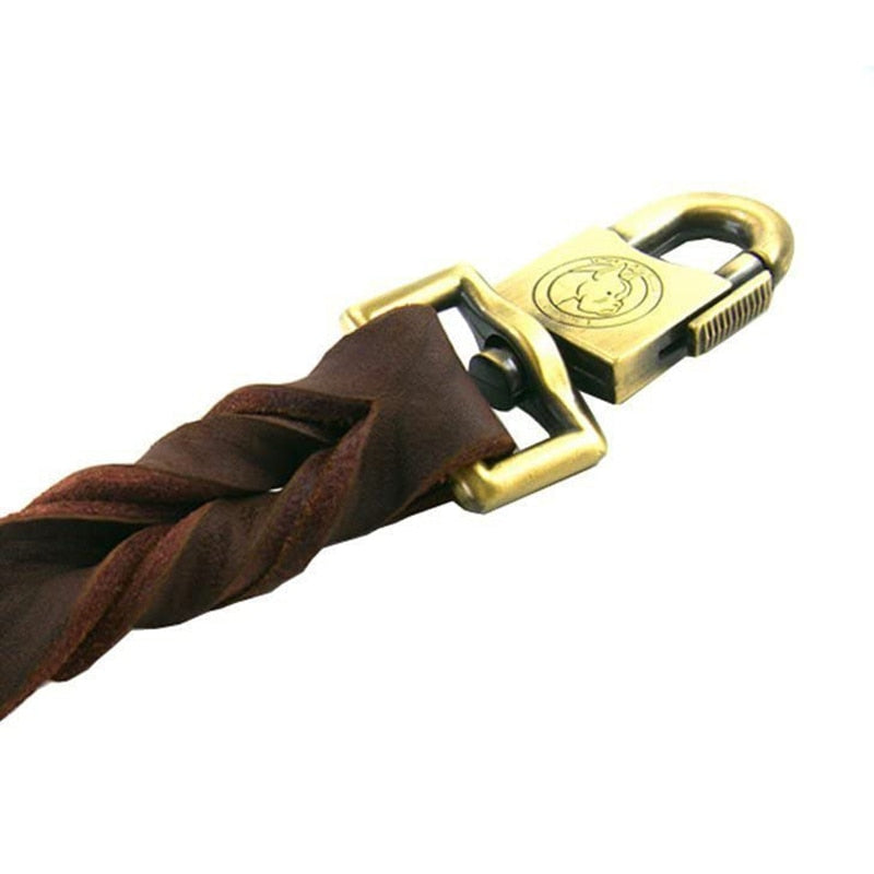 Leather Strong Braided Dog Leash
