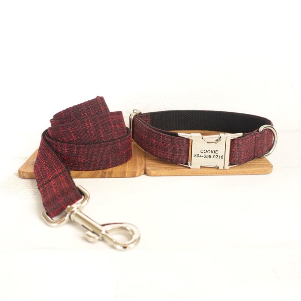RED SUIT Linen Fiber Dog Collar