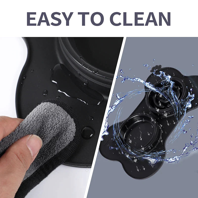 Anti-skid No Spill Double Dog Bowls