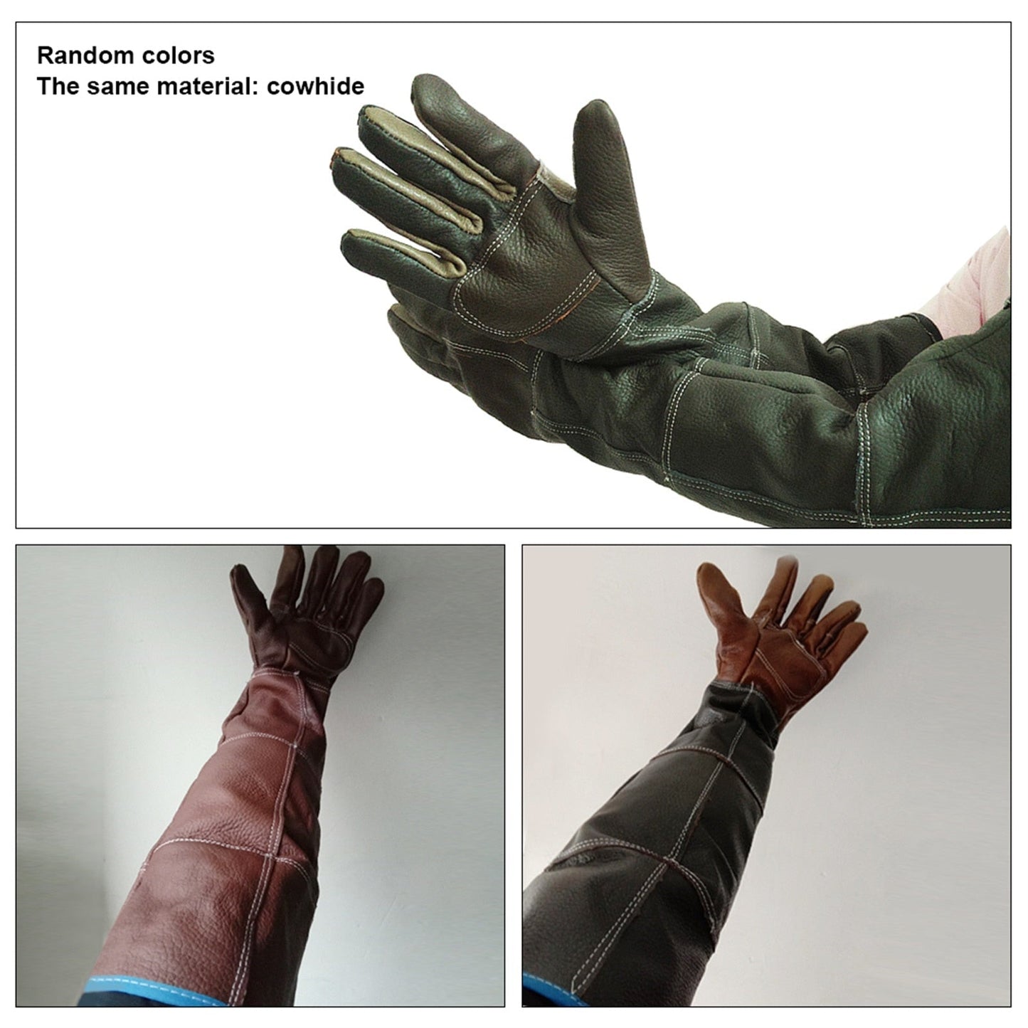 Cowhide Leather Anti Grasping Dog Protective Gloves