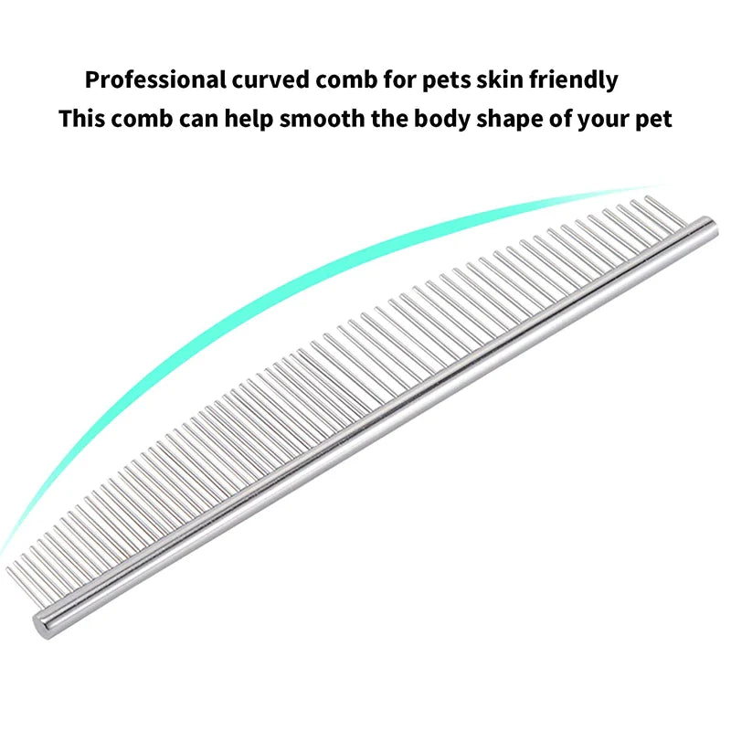 Stainless Steel Arc Design Dog Comb