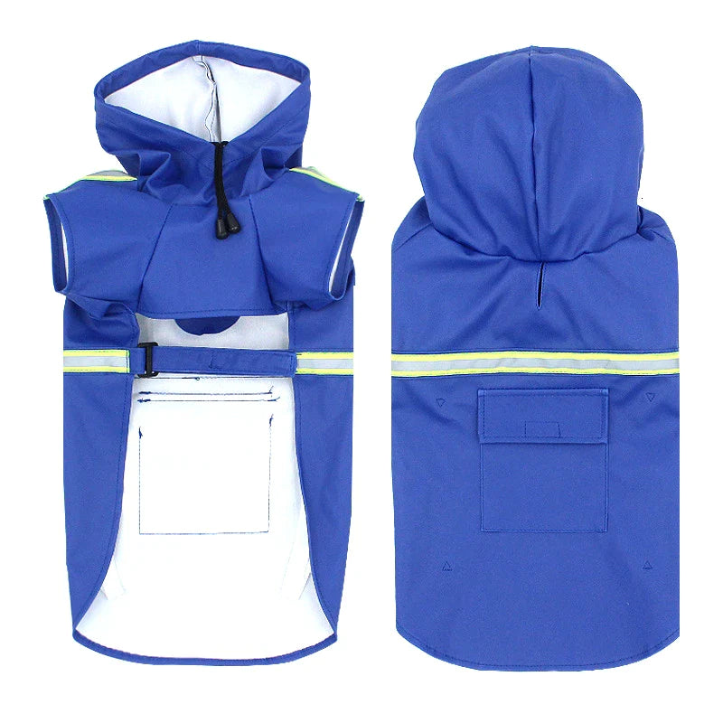 PU Leather Hooded Dog Raincoat