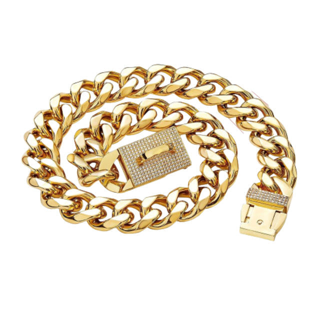 Stainless Steel Gold Dog Chain