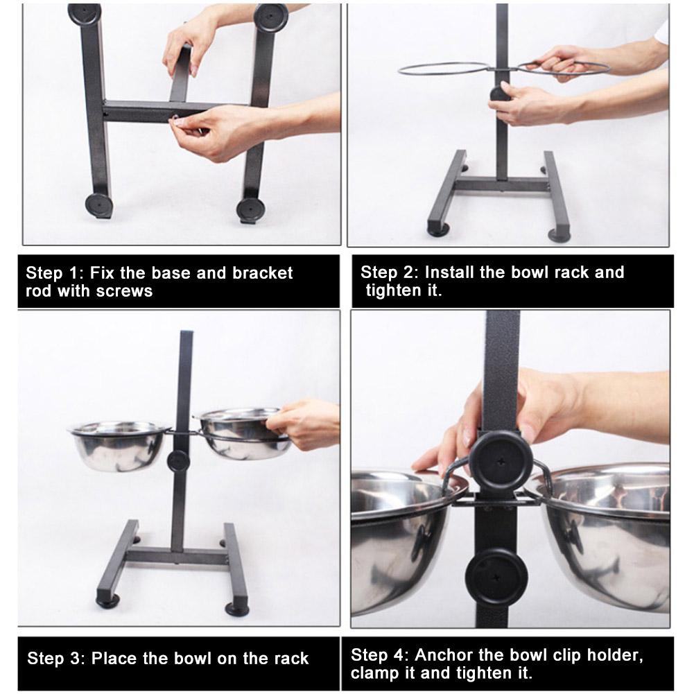 Height Adjustable Double Dog Bowls