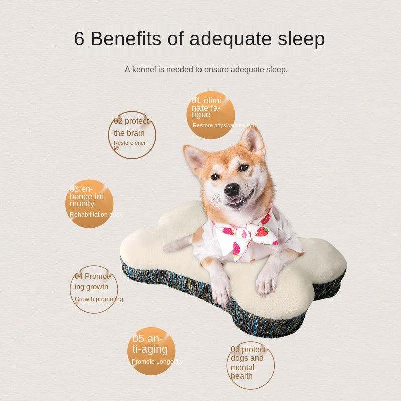 Fluffy Soft Dog Bone Shape Dog Bed