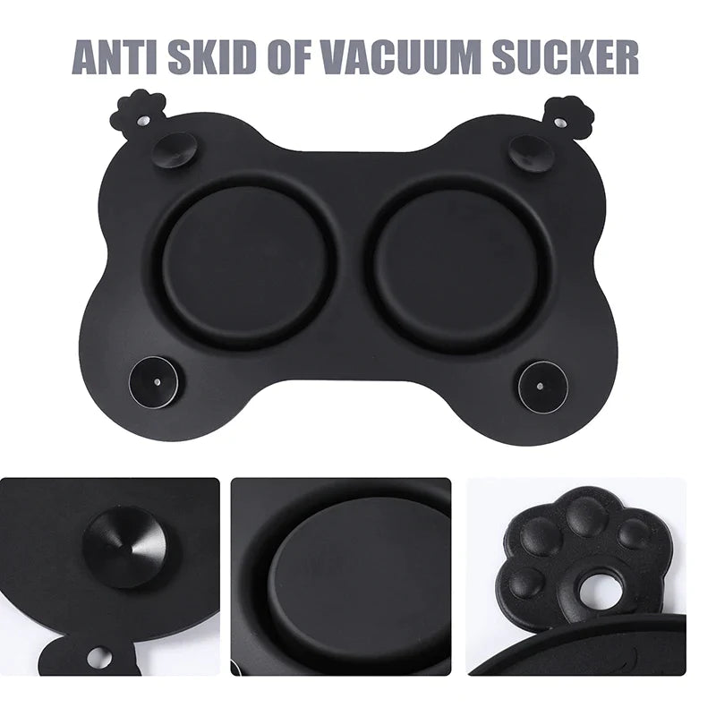Anti-skid No Spill Double Dog Bowls