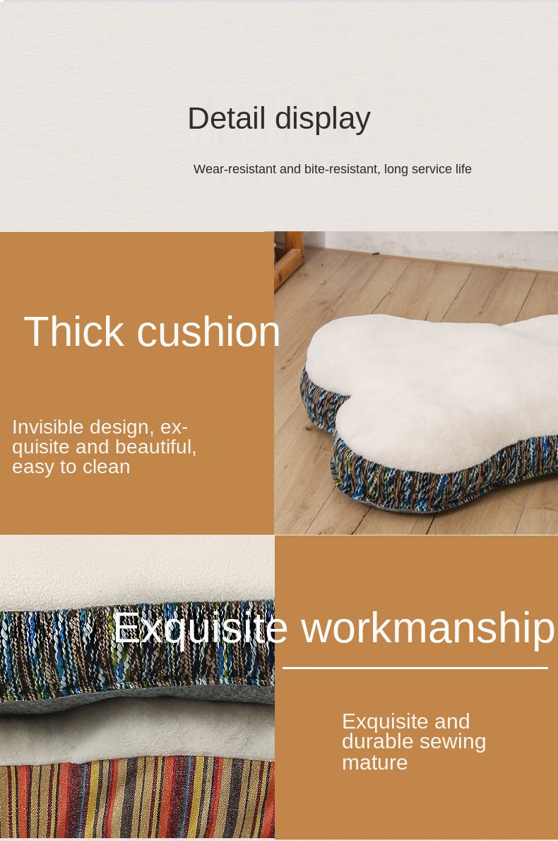 Fluffy Soft Dog Bone Shape Dog Bed