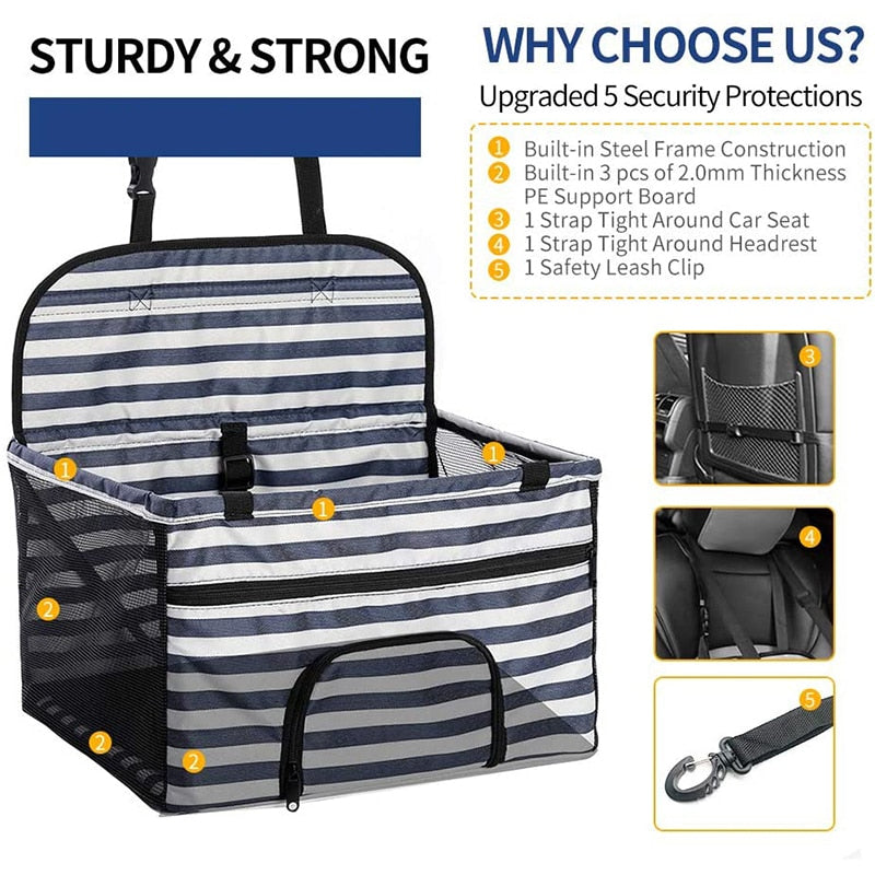 Fashion Striped Dog Car Seat Carrier