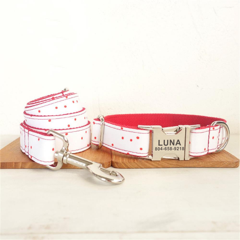 RED DOT White Pet Collar