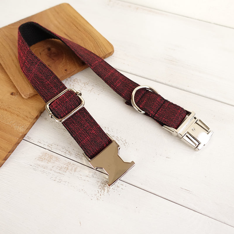 RED SUIT Linen Fiber Dog Collar
