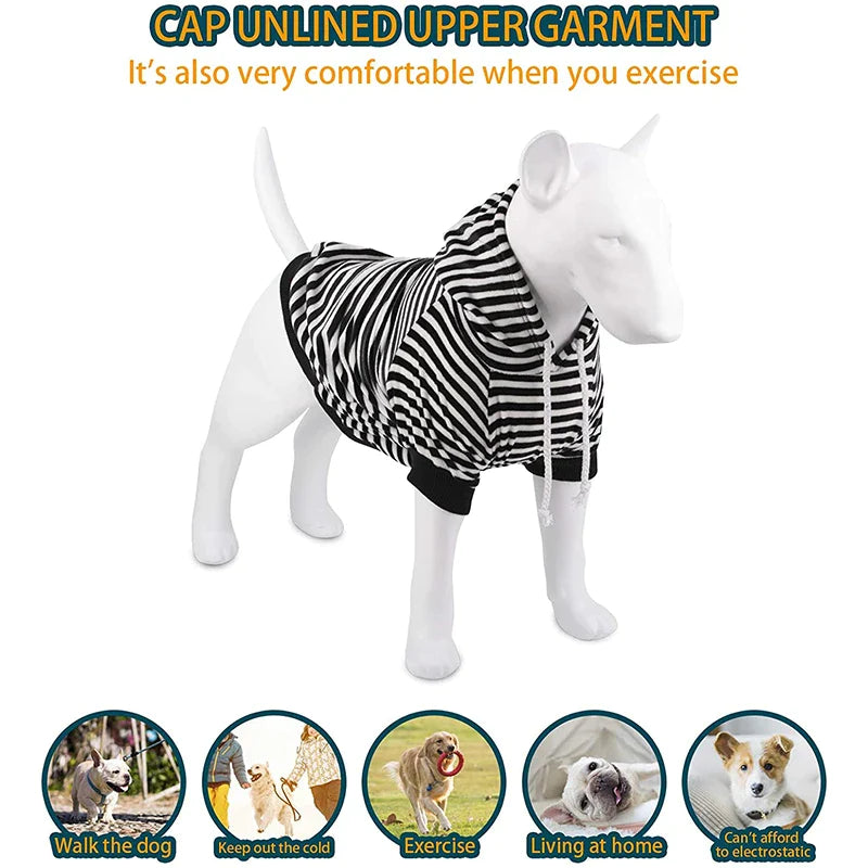 Fashion Striped Dog Hoodies