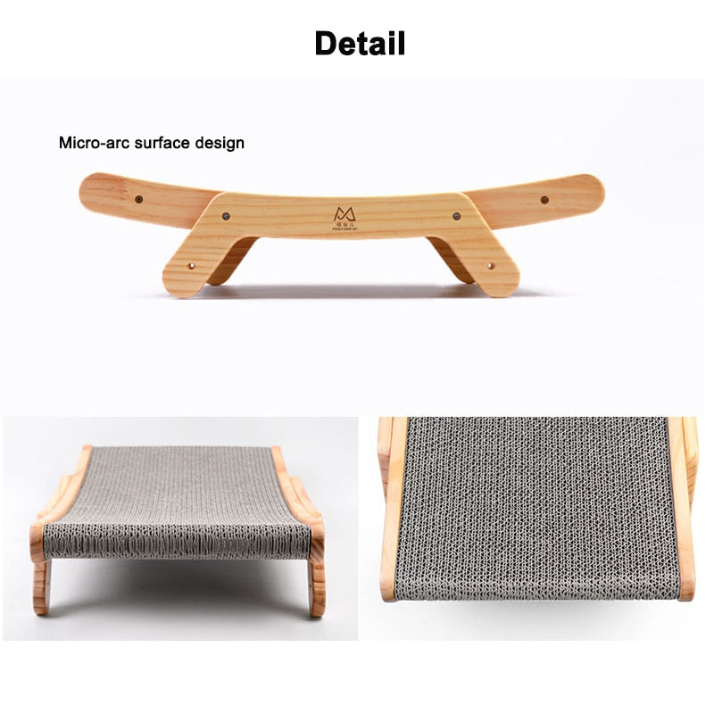 2 In 1 Solid Wood Cat Scratcher