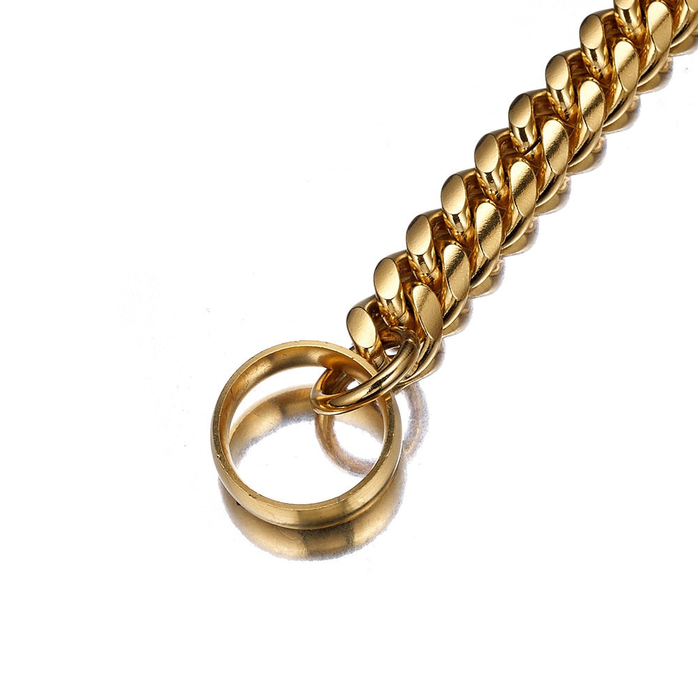 Stainless Steel 18K Gold Metal Dog Collar