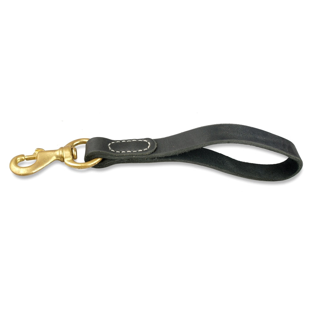 Genuine Leather Dog Short Leash