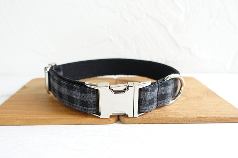 THE BLACK PLAID Dog Collar