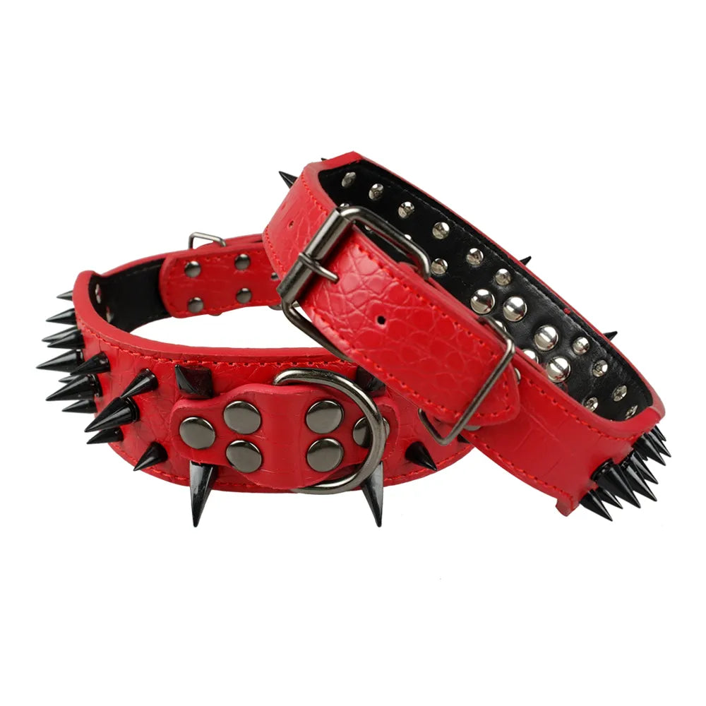 Spiked Studded Leather Dog Collar