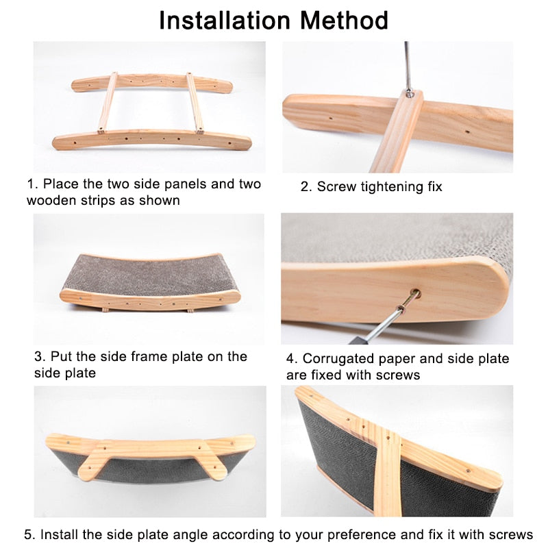 2 In 1 Solid Wood Cat Scratcher