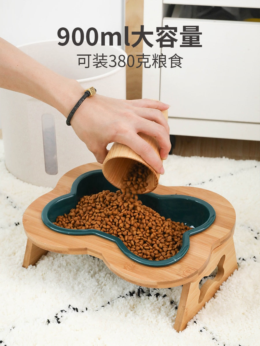 Ceramic Bone Shape Dog Eating Bowl