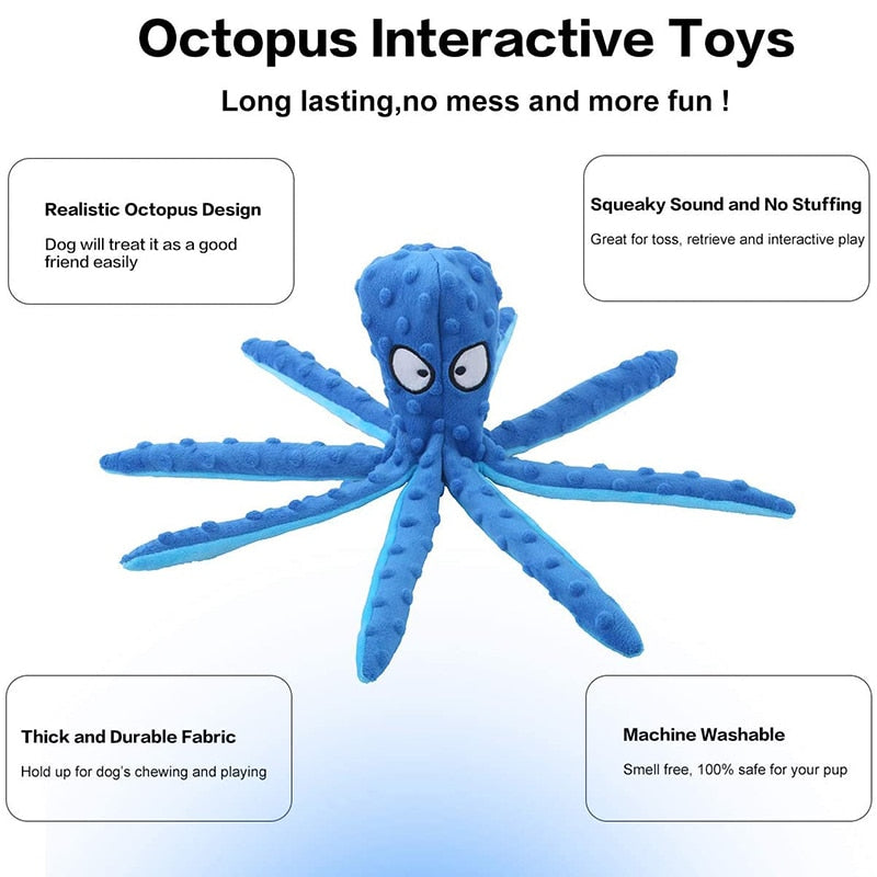 Interactive Octopus Chewy Dog Toy