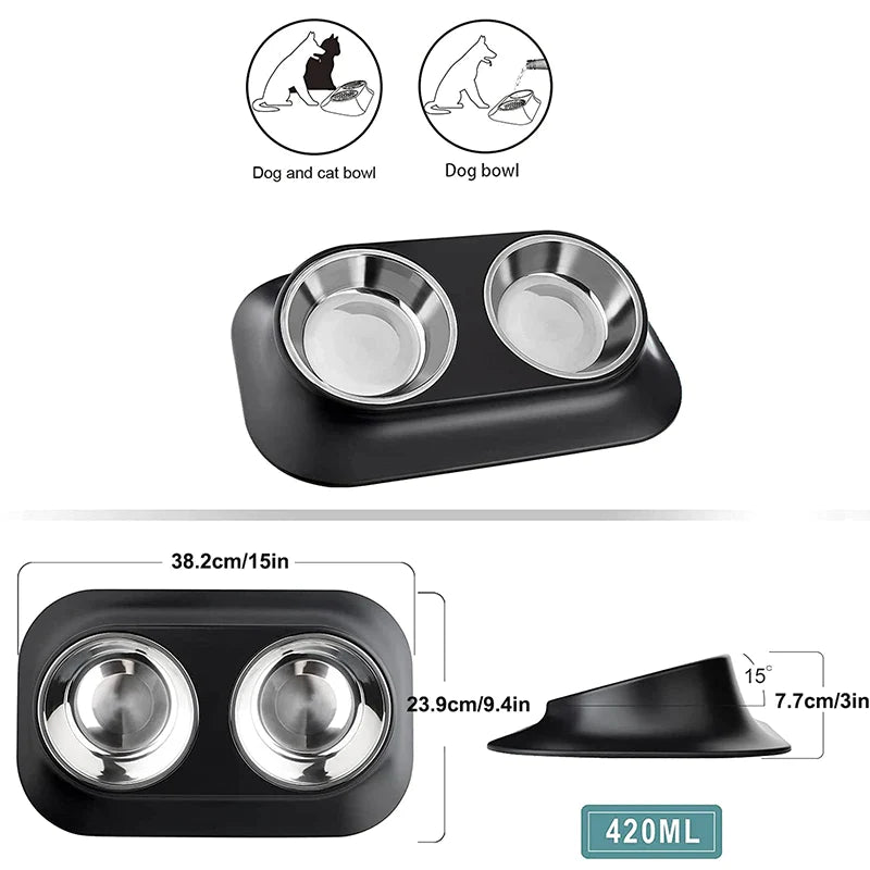 15 Degree Tilt Raised Dog FoodBowl