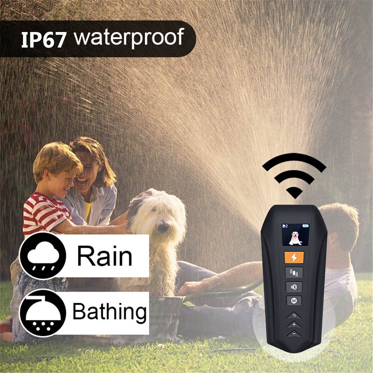 350m Shock Vibration IP67 Waterproof Dog Collar