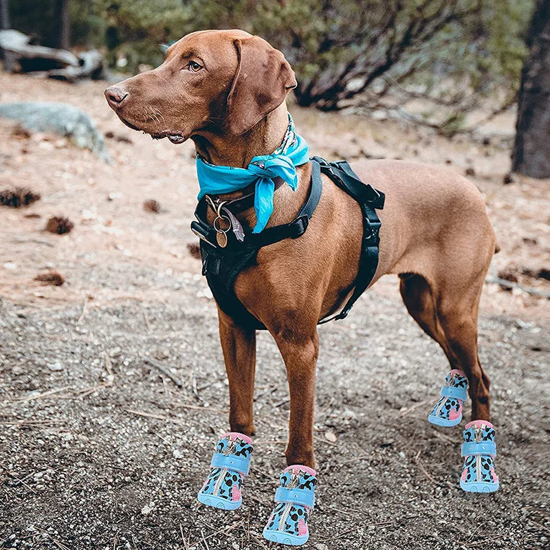 Soft Leather Reflective Small Dog Shoes