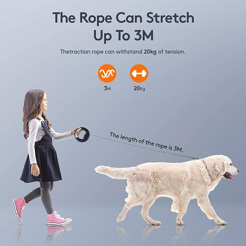 USB LED Retractable Dog Leash