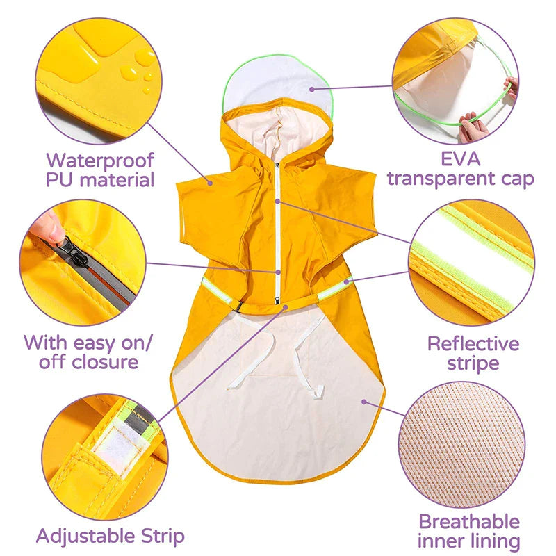 Lightweight Large Dog Hooded Poncho