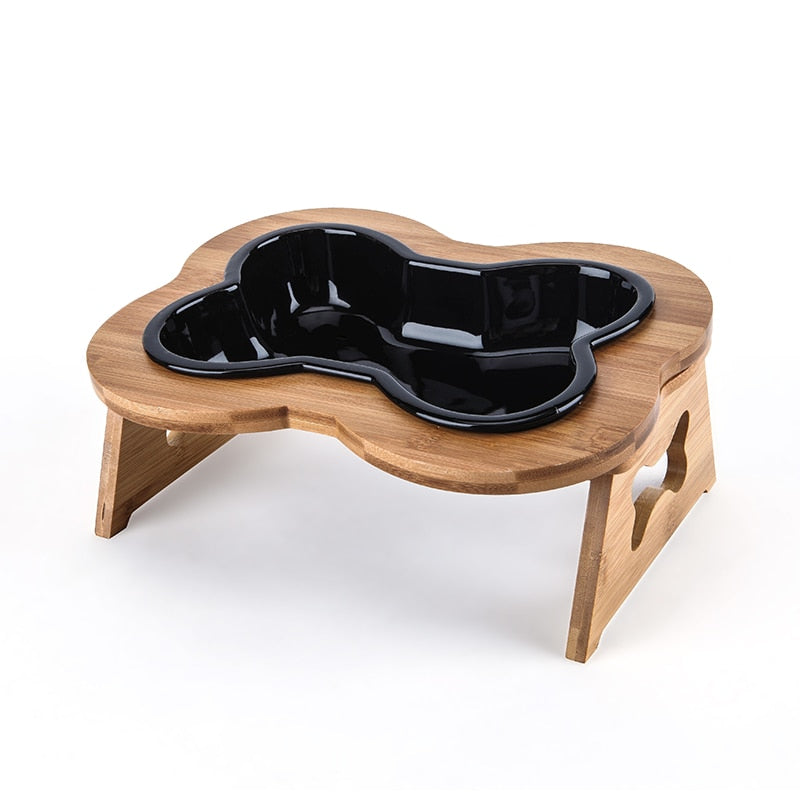 Ceramic Bone Shape Dog Eating Bowl