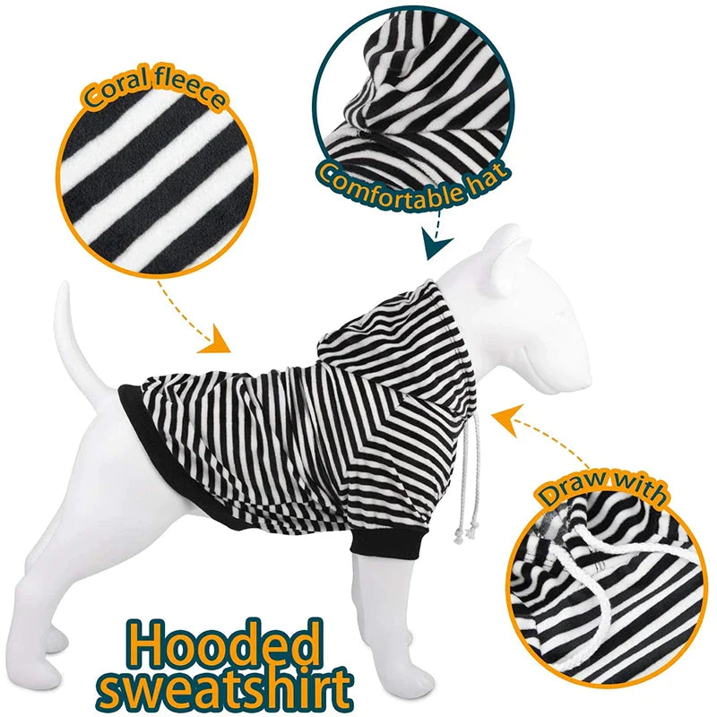 Fashion Striped Dog Hoodies