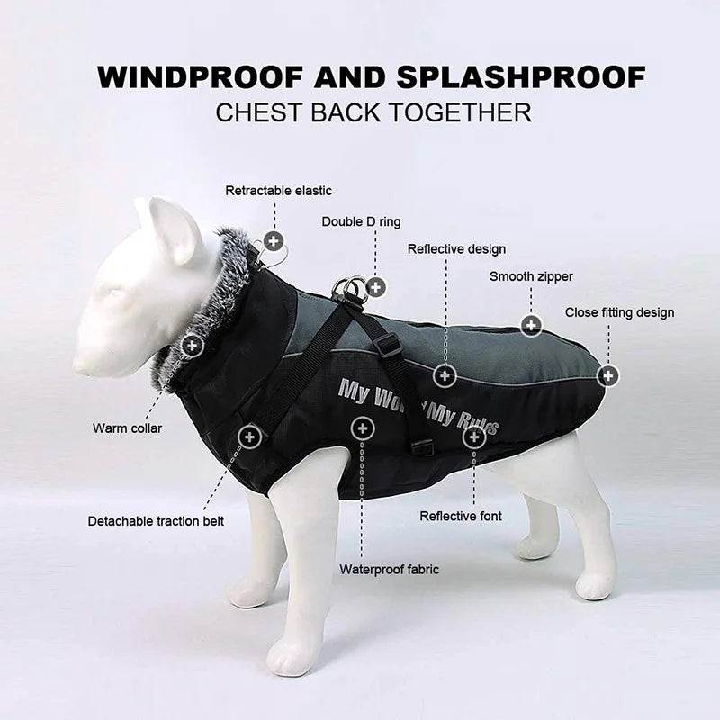 Warm Furry Collar Pet Jacket