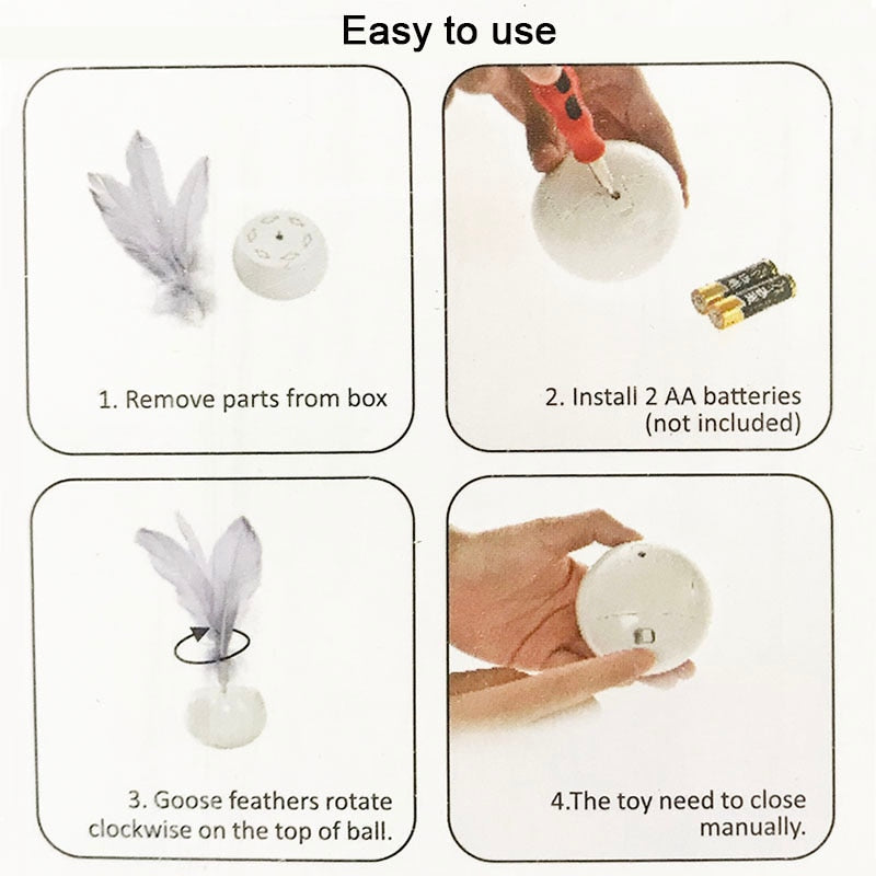 Automatic Cat Feather Ball Toys