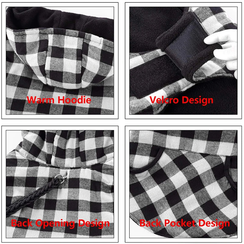 Warm Classic Plaid Dog Jacket
