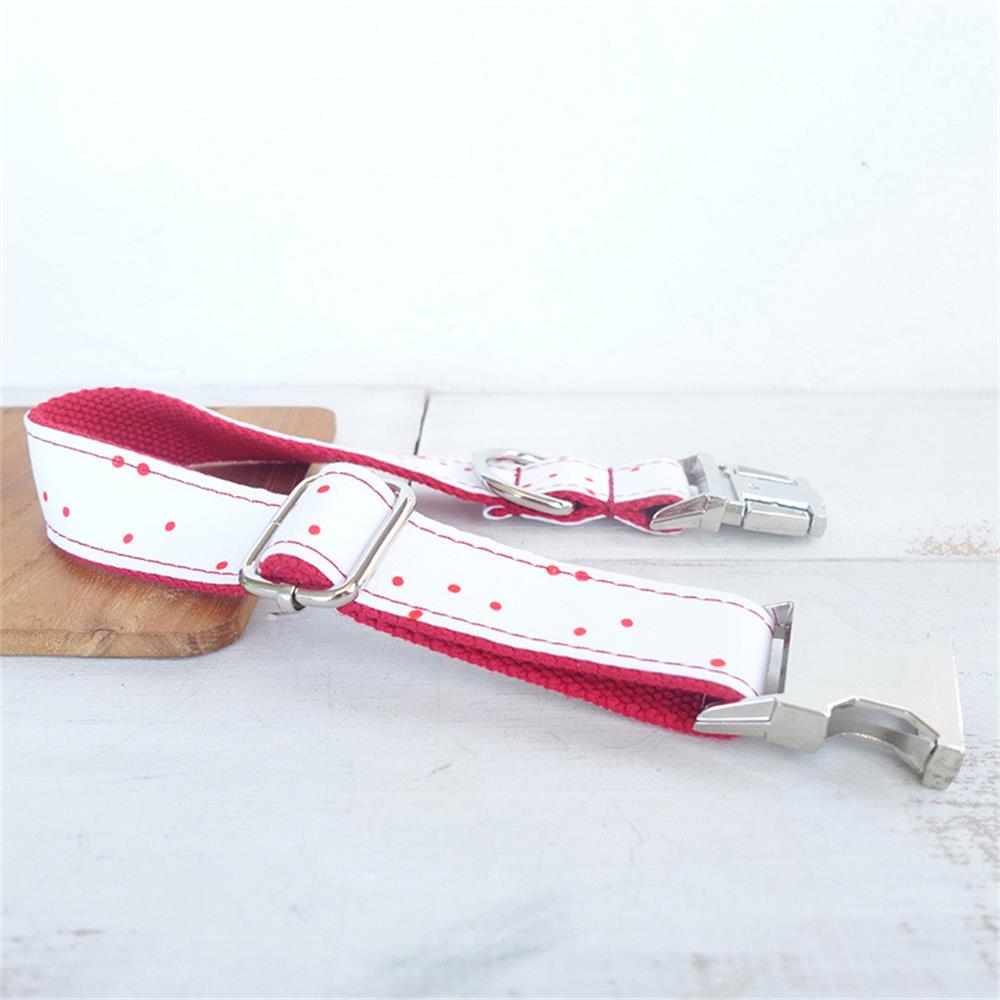 RED DOT White Pet Collar