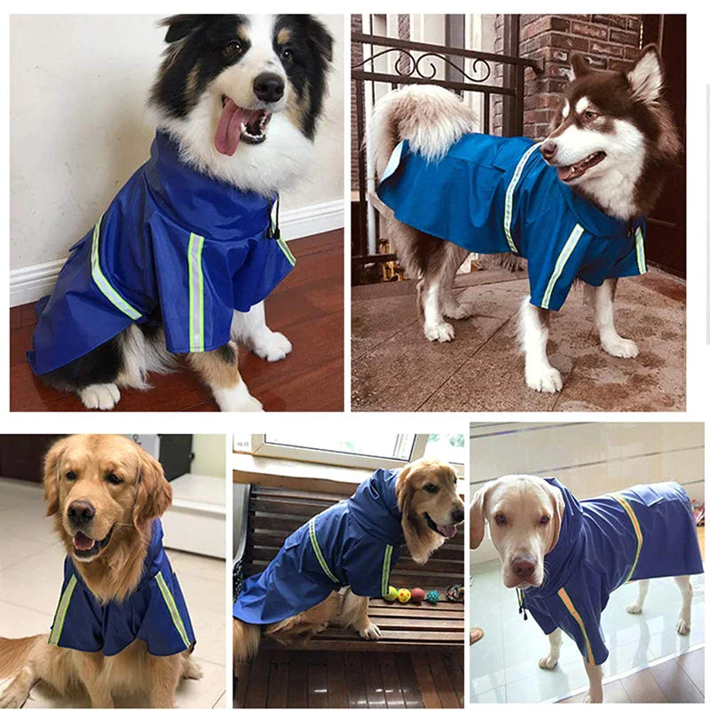 PU Leather Hooded Dog Raincoat
