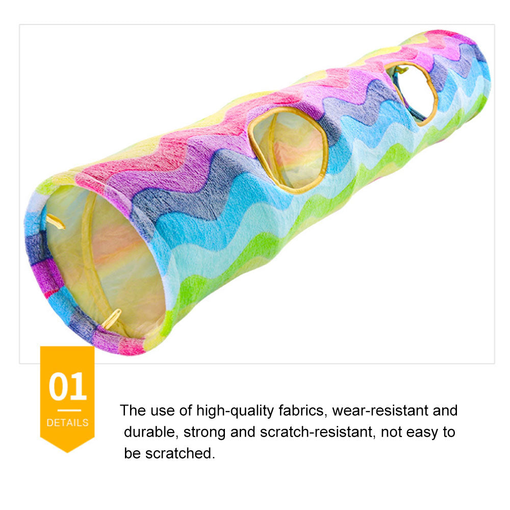 Foldable Rainbow Cat Tunnel