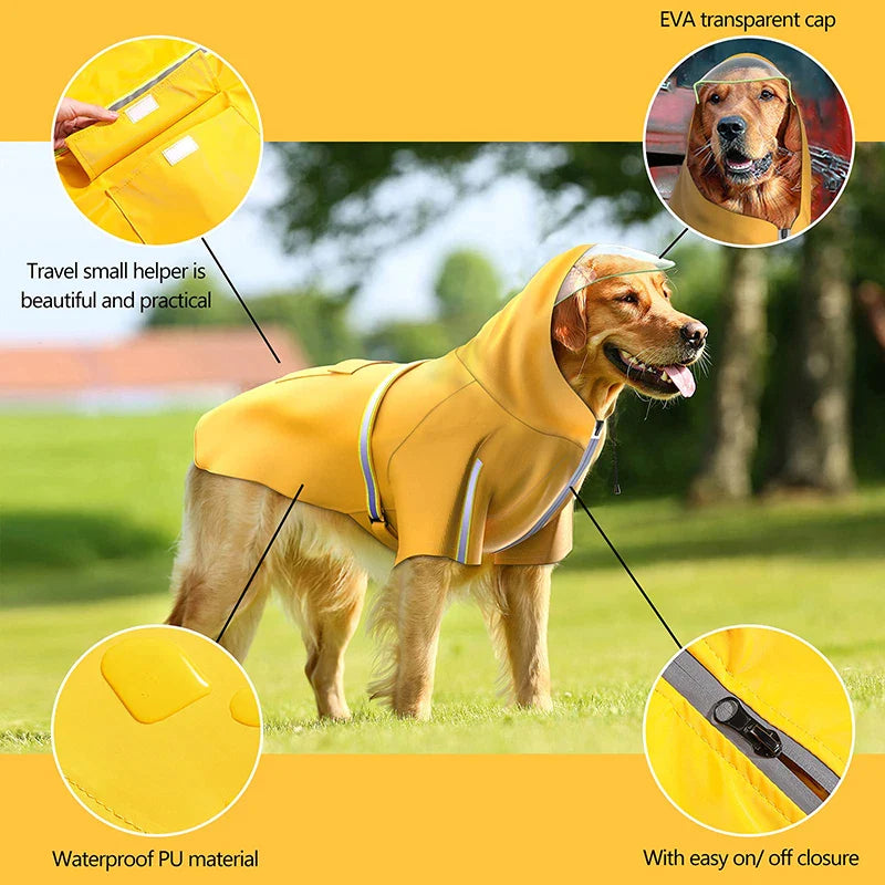 Lightweight Large Dog Hooded Poncho