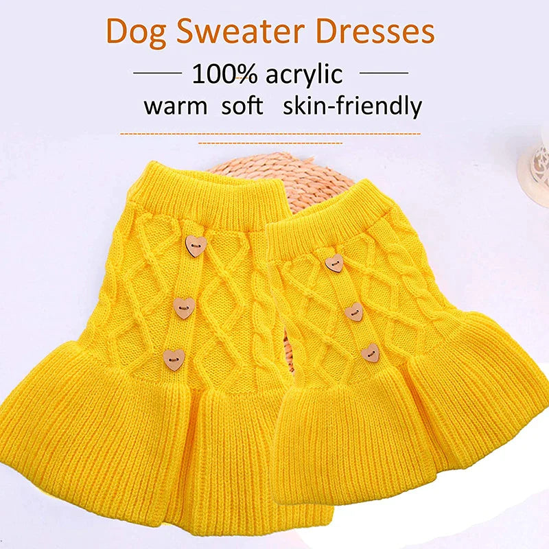 Small Dog Fashion Knit Dresses
