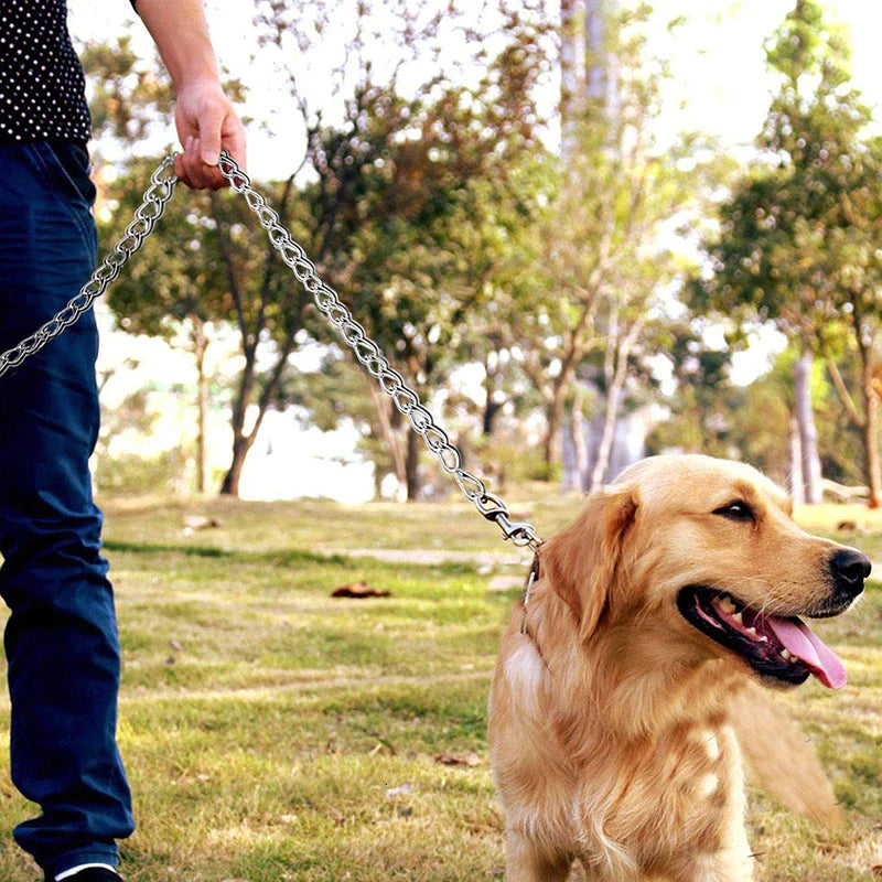 PU Leather Handle Metal Dog Leash