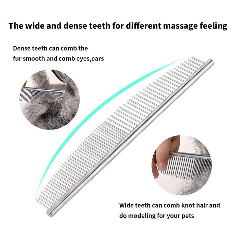 Stainless Steel Arc Design Dog Comb