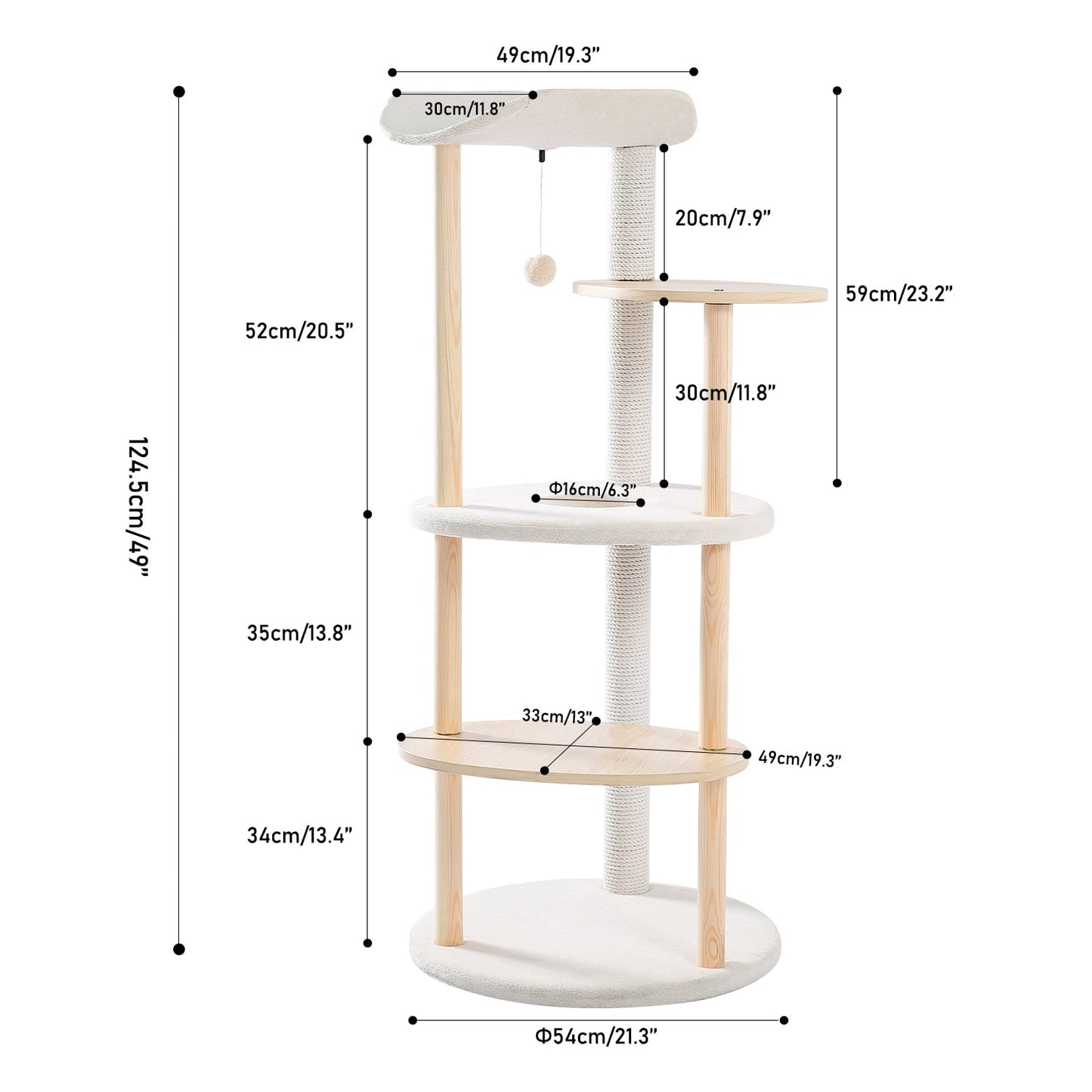Multi Floor Cat Sisal Scratching Tower